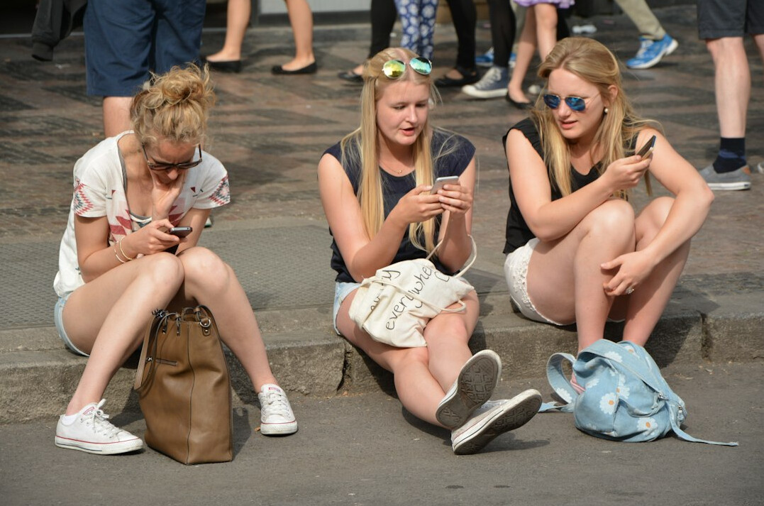 digital society people with phones