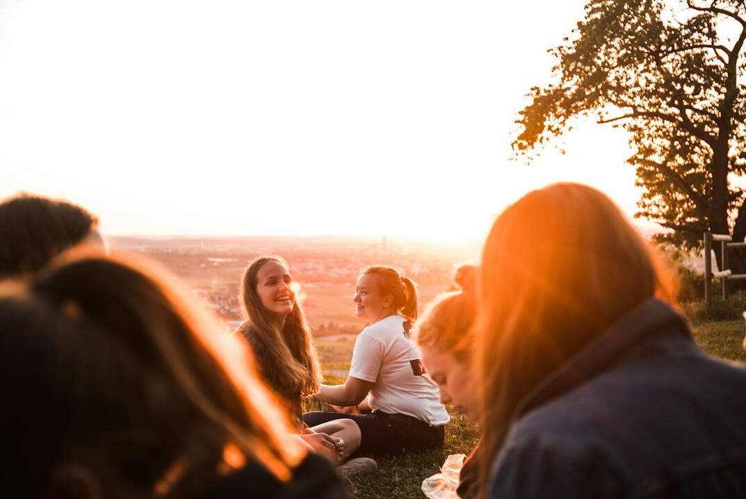 group of friends socializing